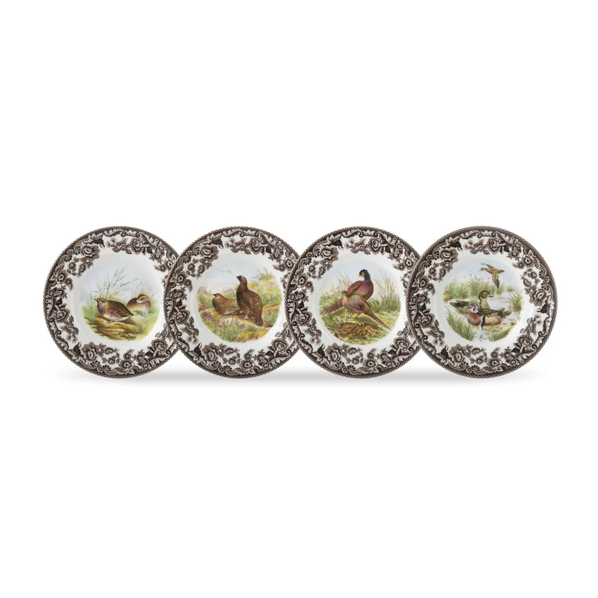 Woodland Canape Plates, Set of 4 Birds