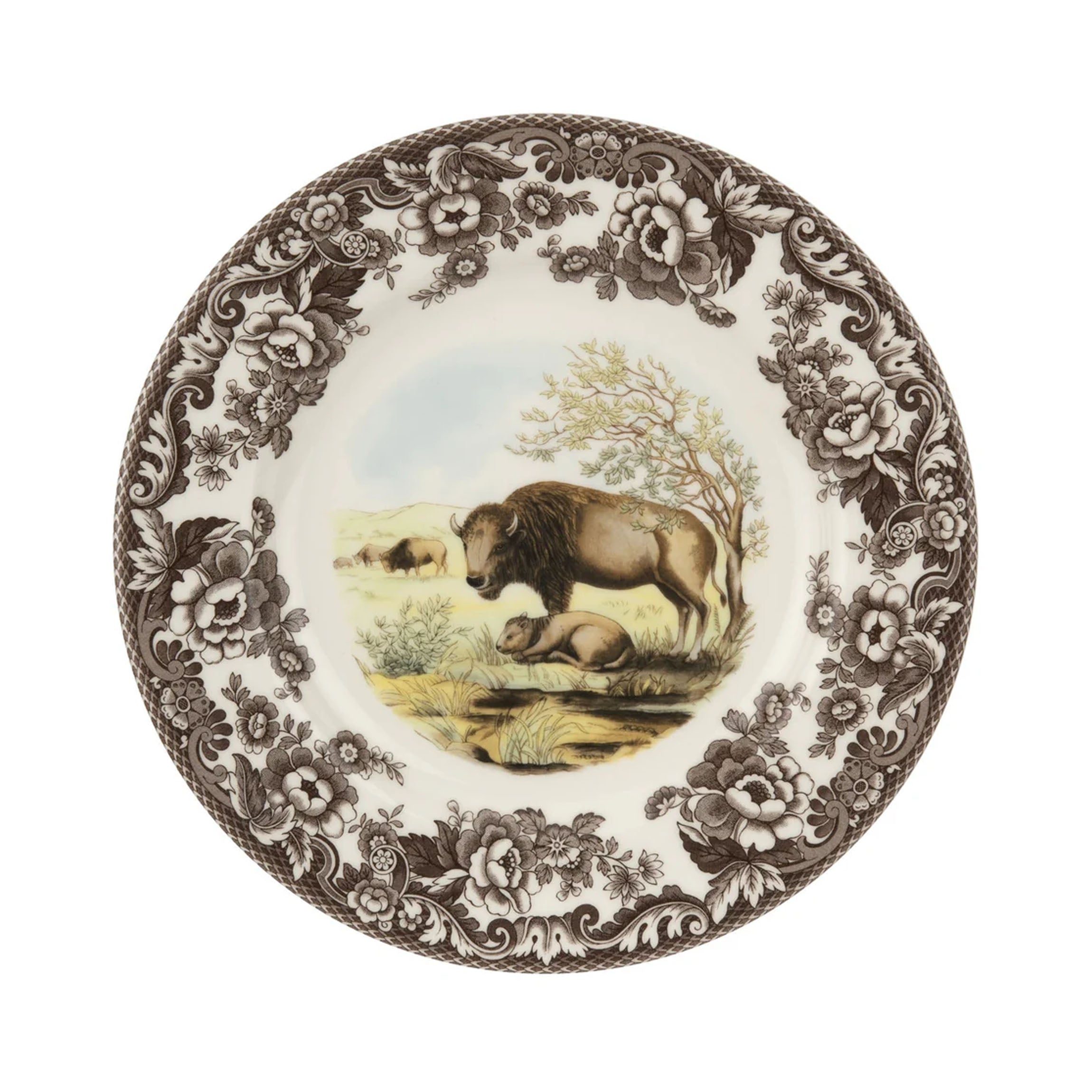 Woodland Dinner Plate with Bison