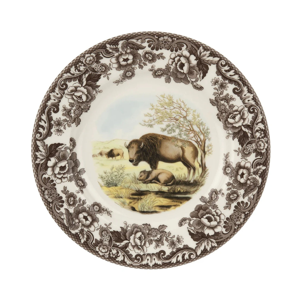 Woodland Dinner Plate with Bison