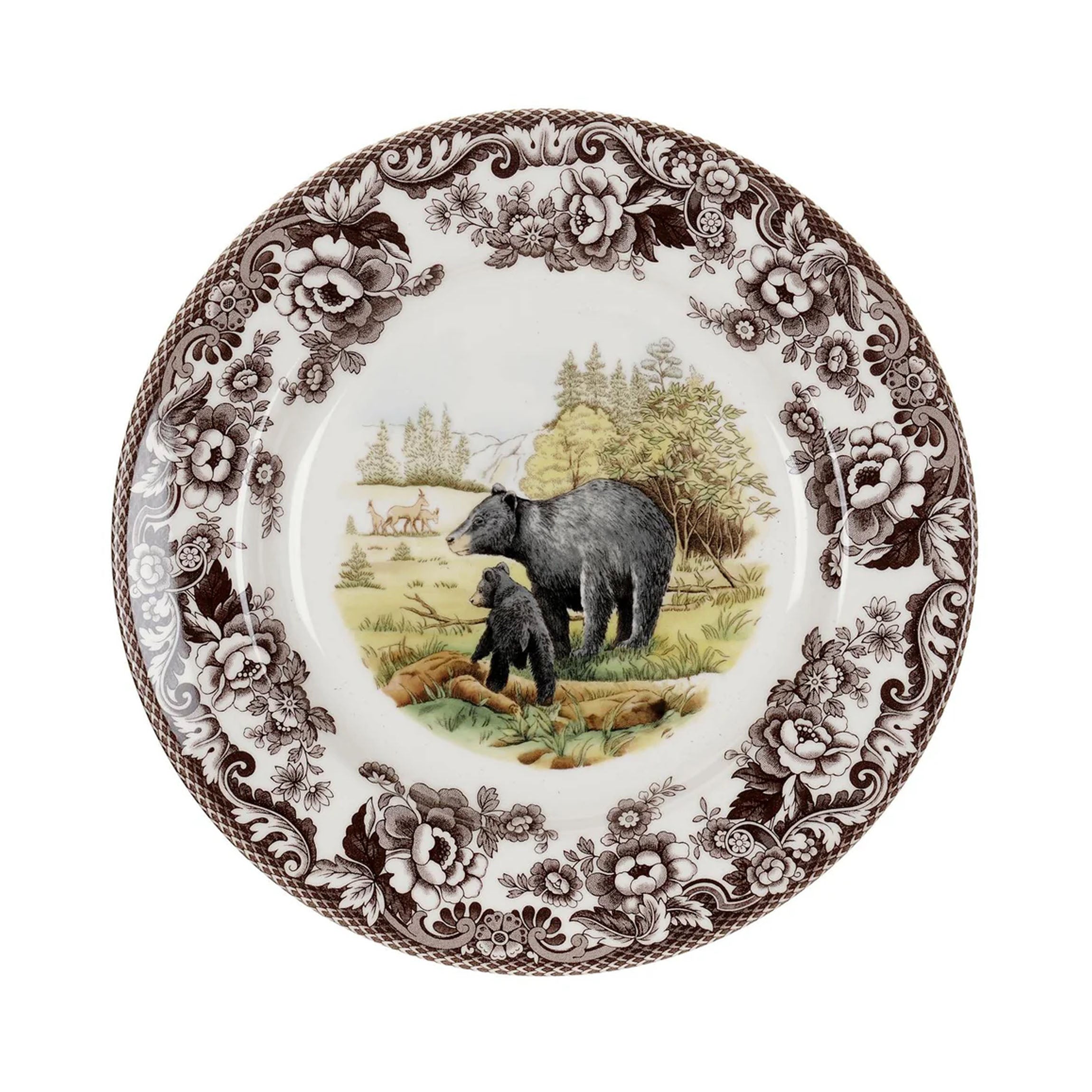 Woodland Dinner Plate with Black Bear