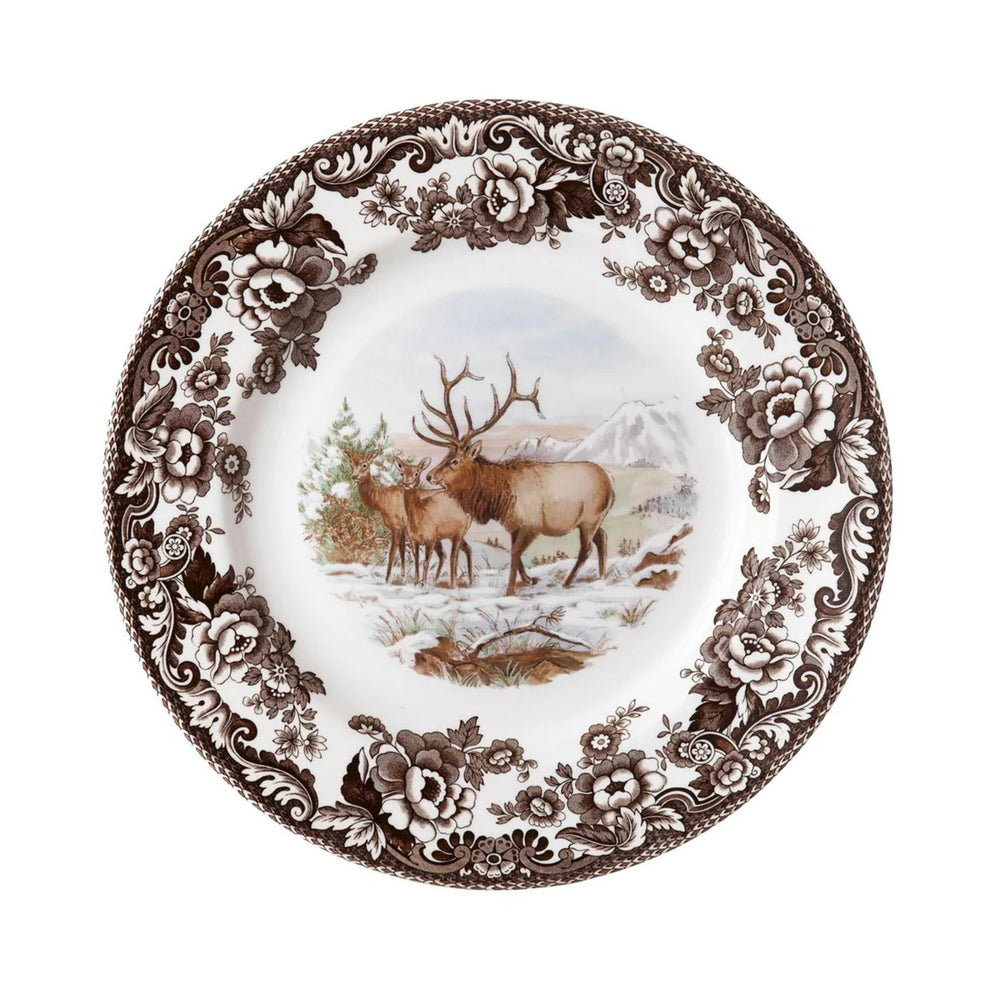Woodland Dinner Plate with Elk