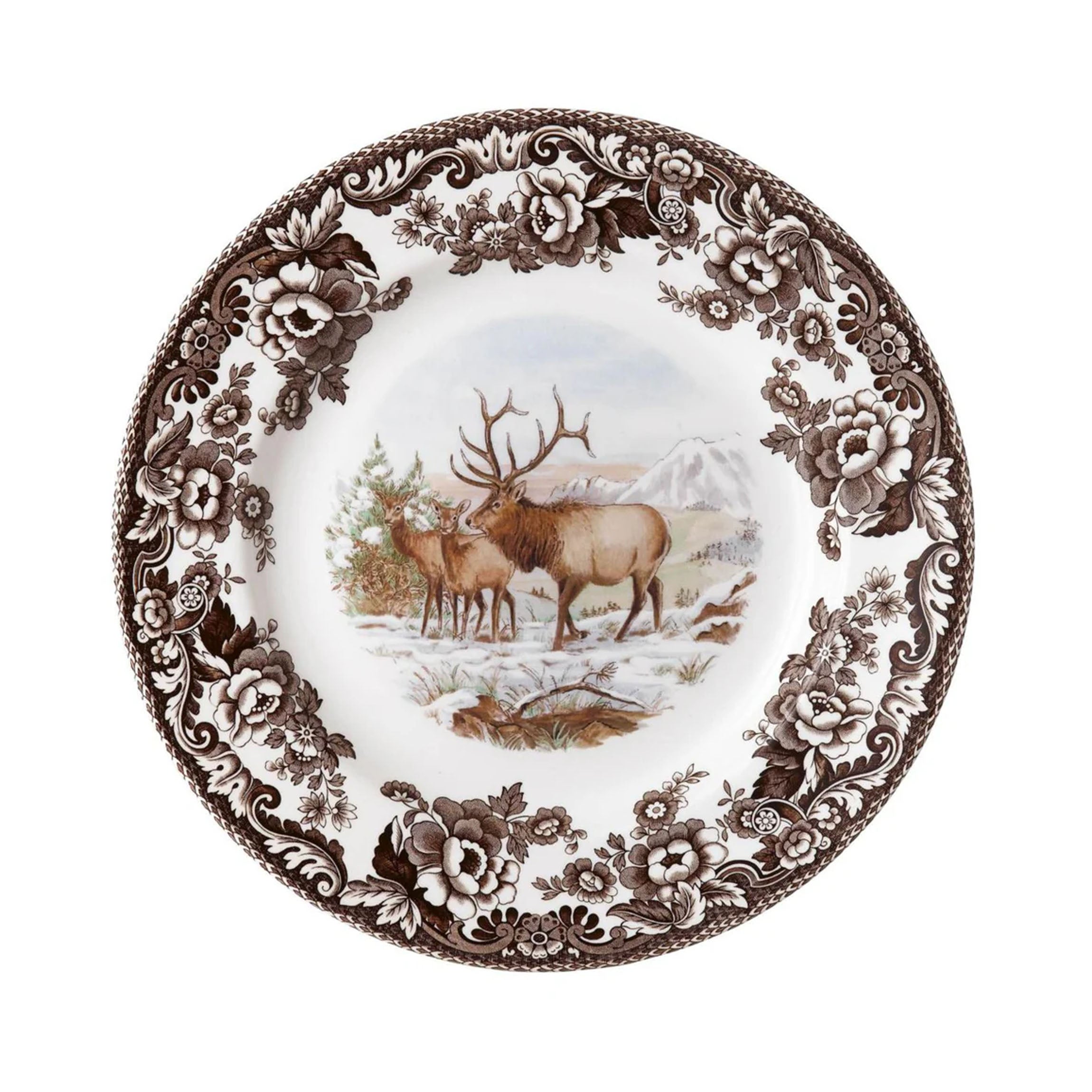 Woodland Dinner Plate with Elk