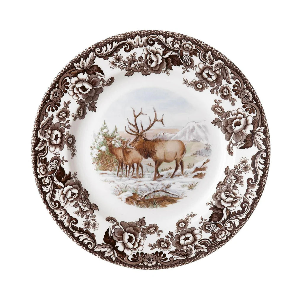 Woodland Dinner Plate with Elk