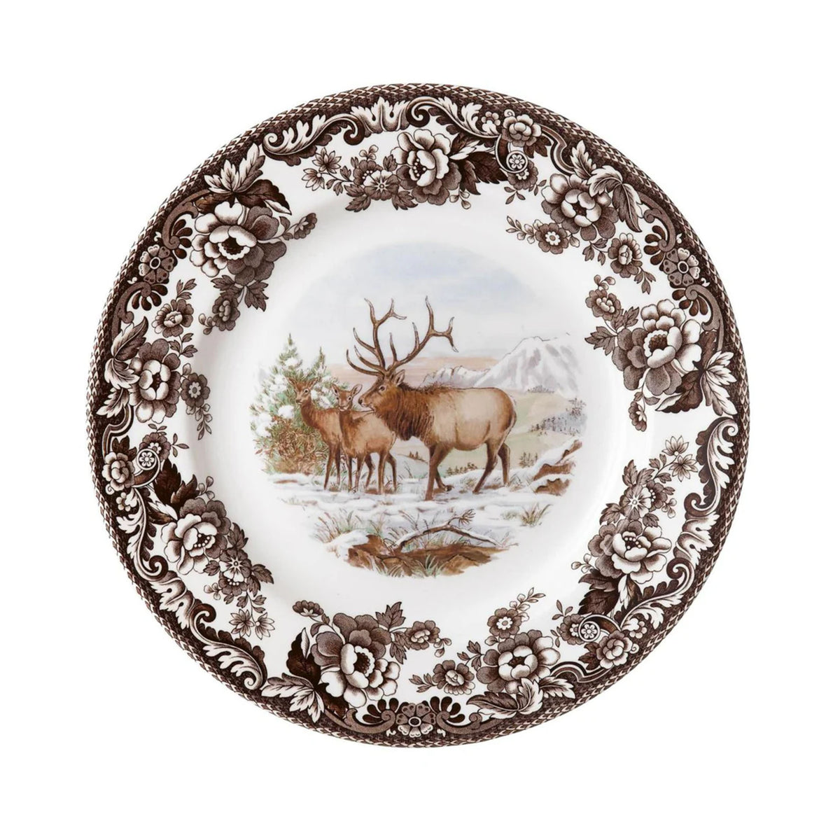 Woodland Dinner Plate with Elk