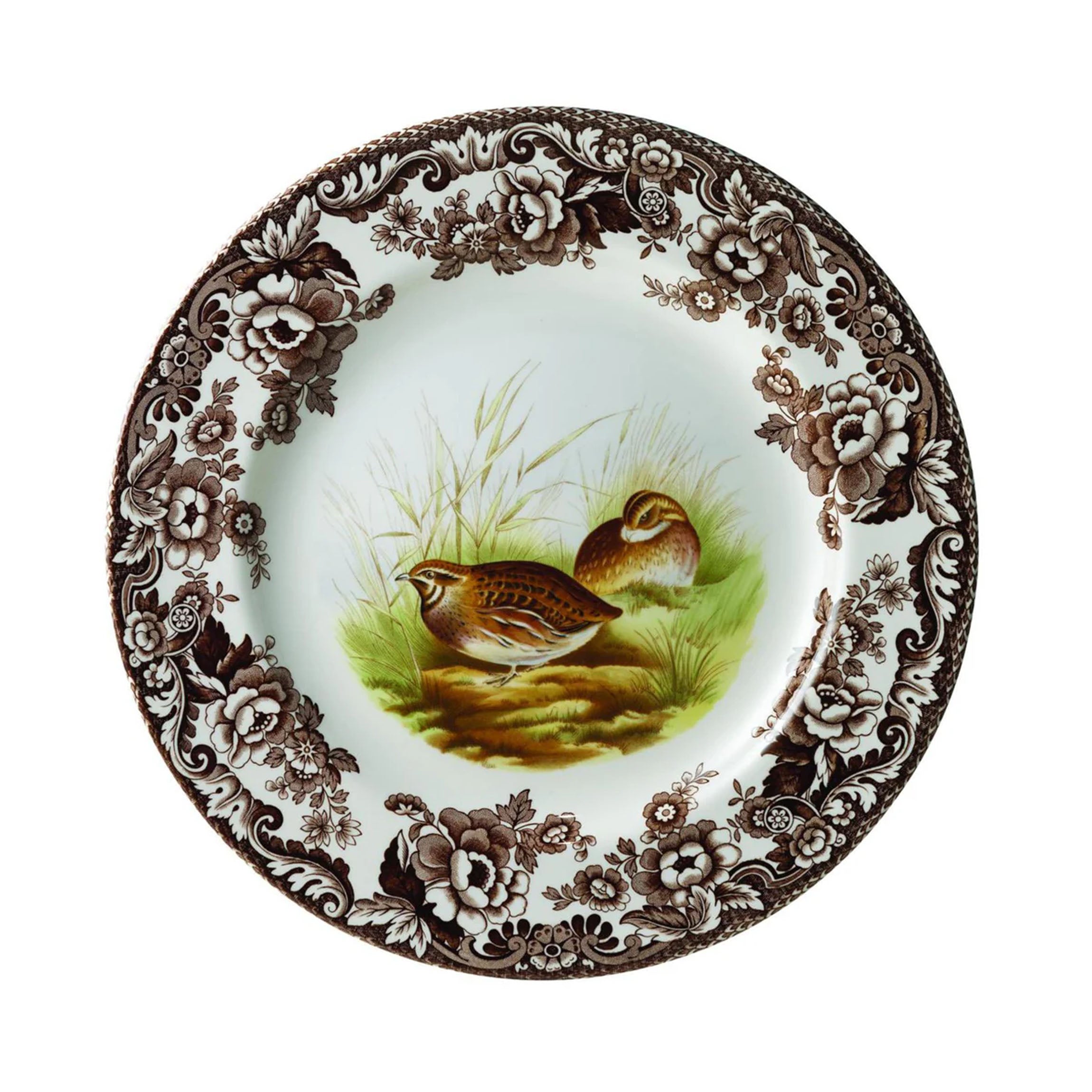 Woodland Dinner Plate with Quail