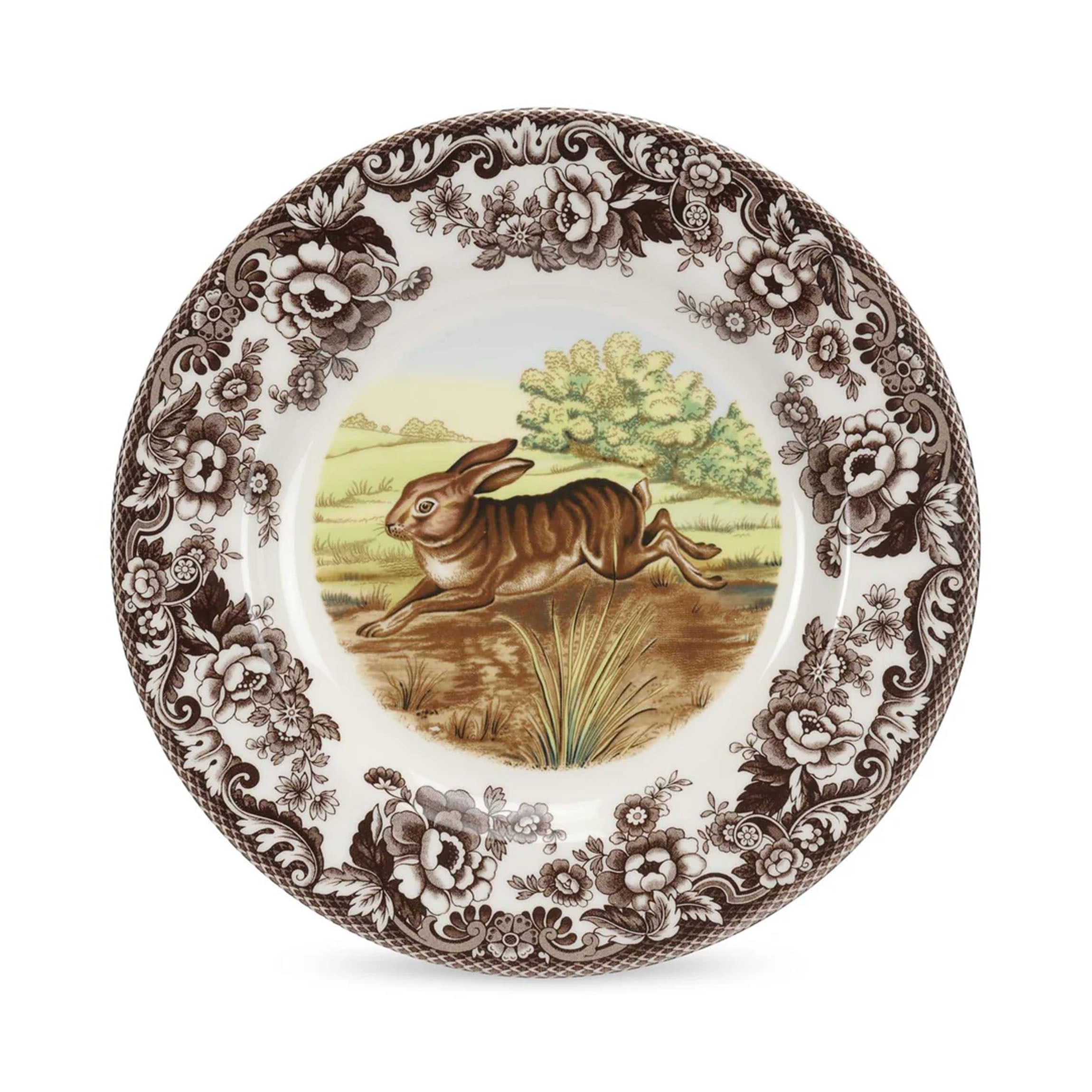 Woodland Dinner Plate with Rabbit