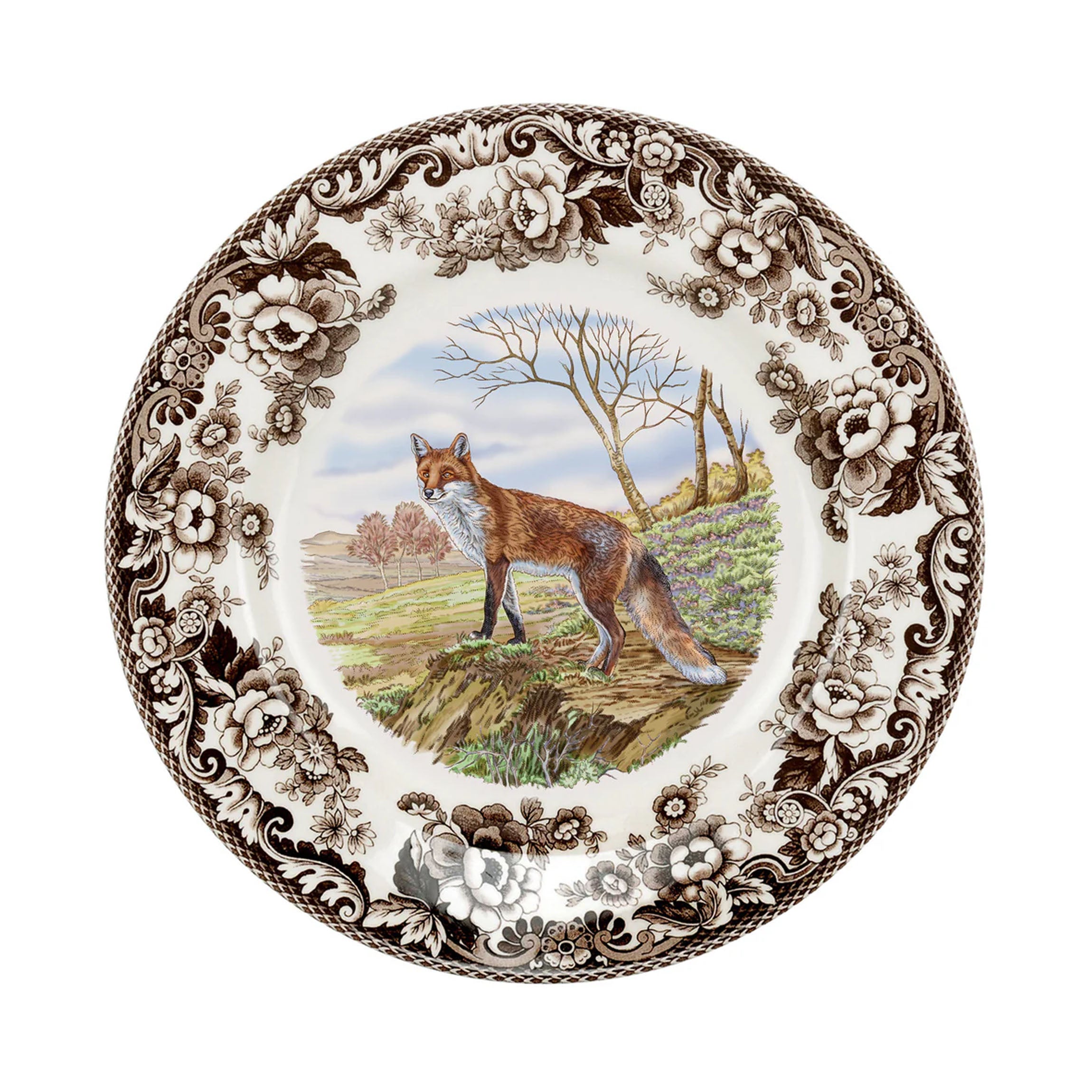 Woodland Dinner Plate with Red Fox