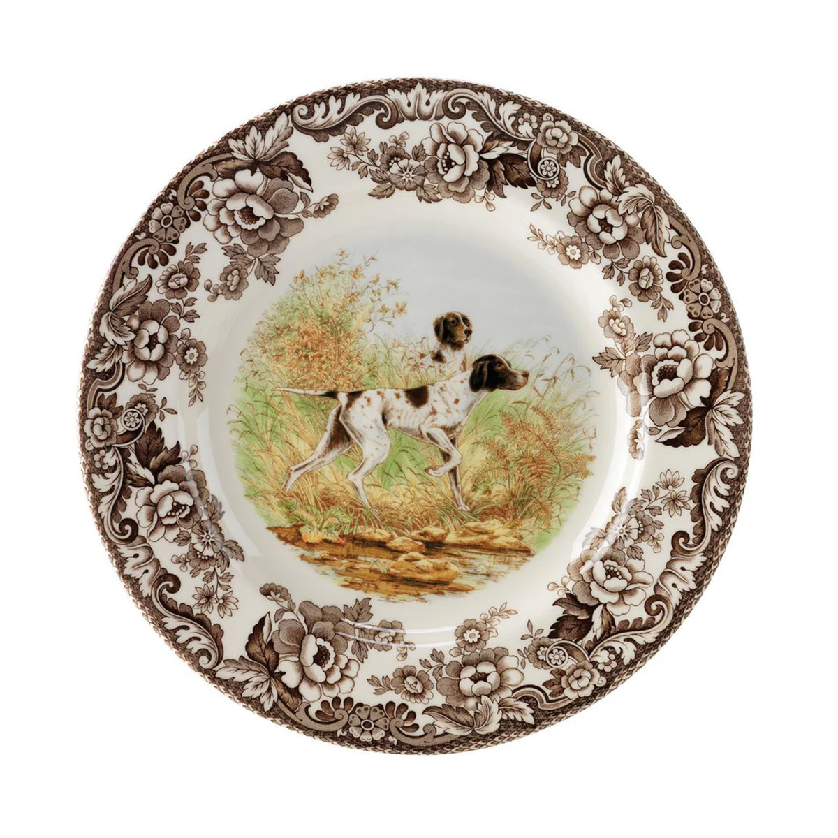 Woodland Dogs Dinner Plate with Pointer