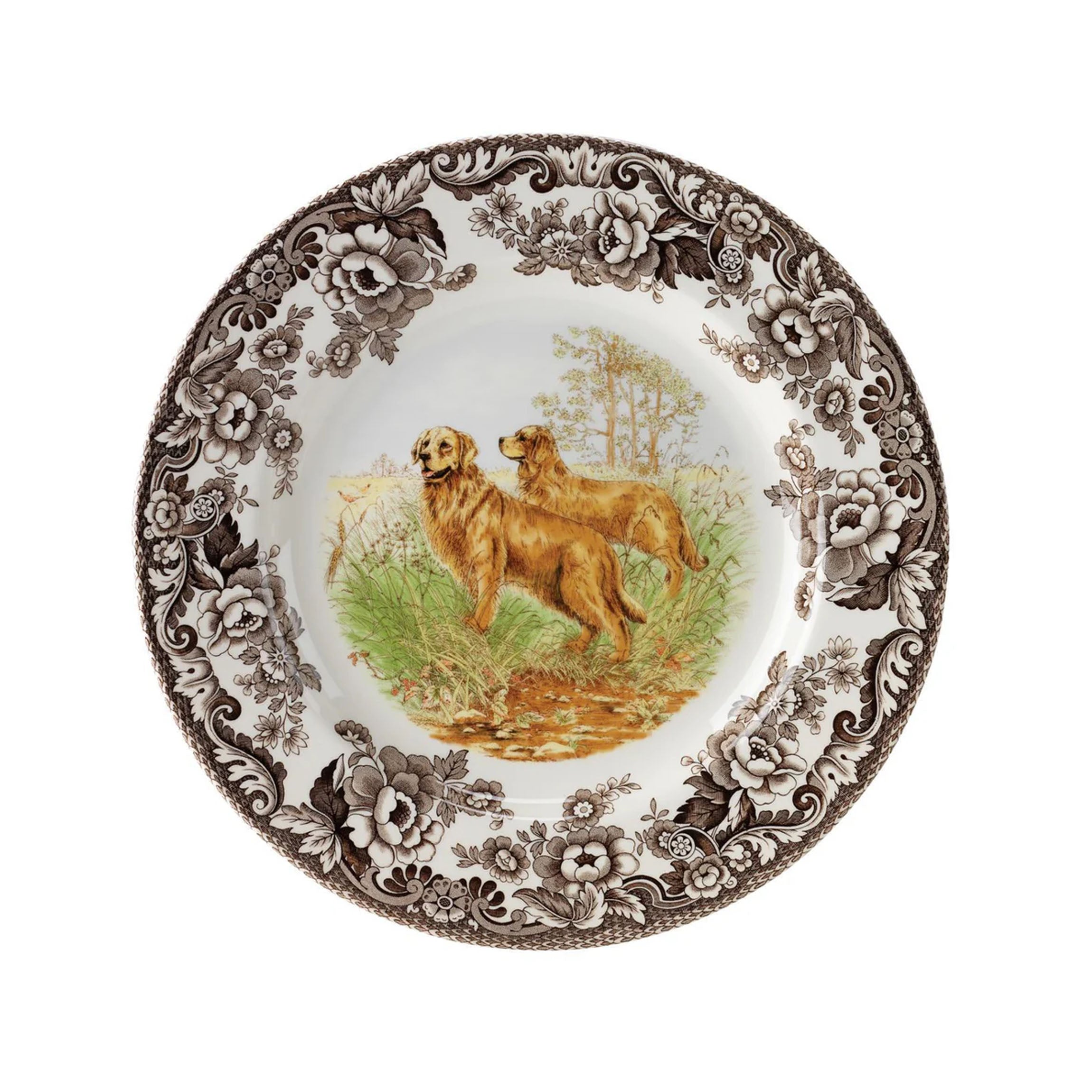 Woodland Dogs Salad Plate with Golden Retriever