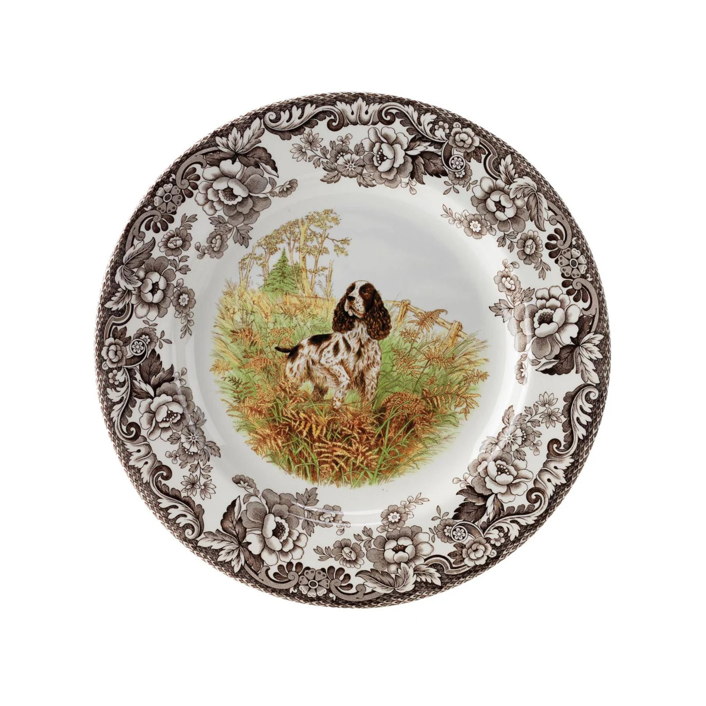 Woodland Dogs Salad Plate with Spaniel