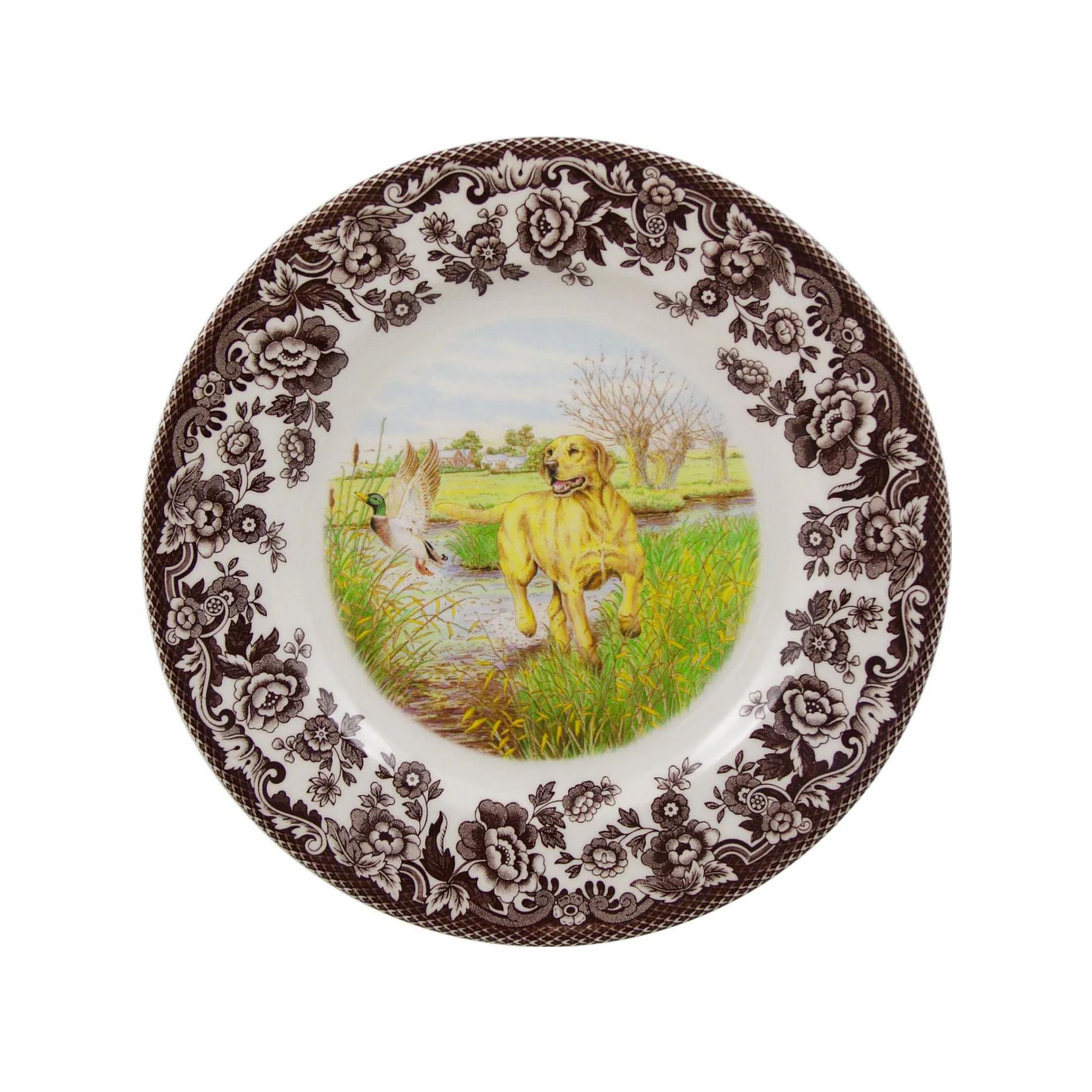 Woodland Dogs Salad Plate with Yellow Labrador Retriever