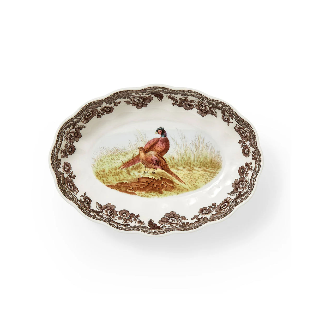 Woodland Pheasant Oval Fluted Dish
