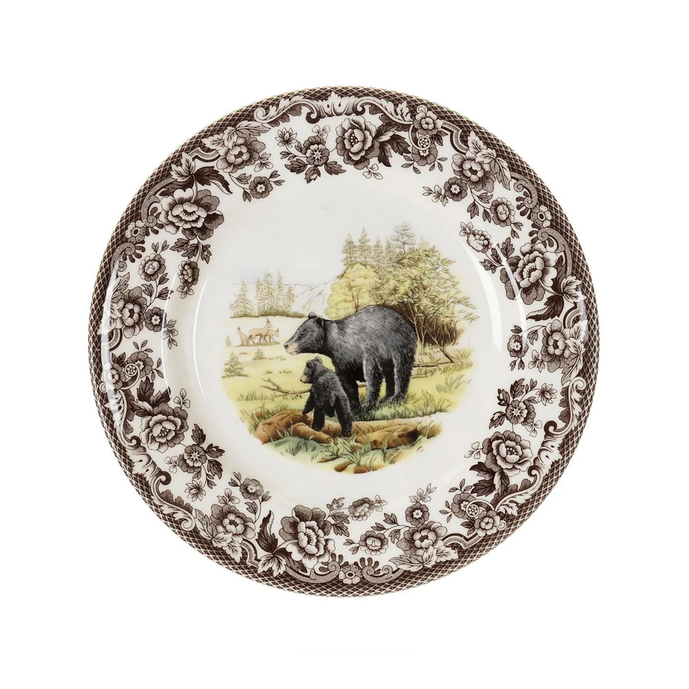 Woodland Salad Plate with Black Bear