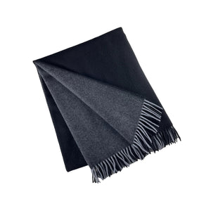 Wool Two Tone Throw with Fringe