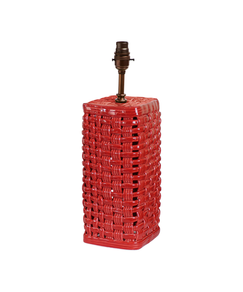 Woven Ceramic Lamp Base, Red