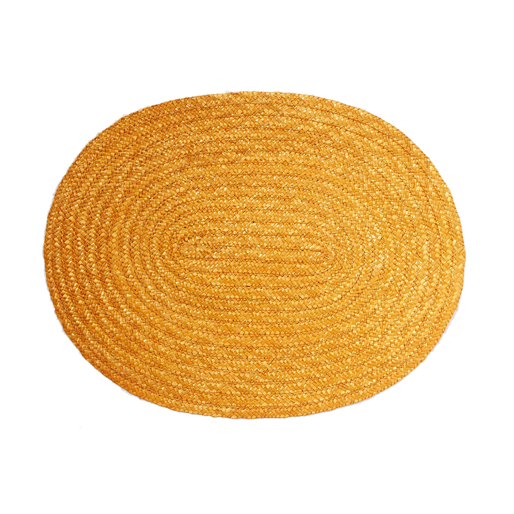 Woven Raffia Placemat in Yellow