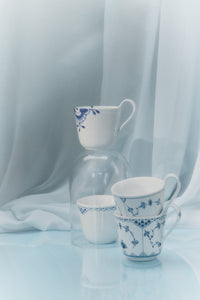 Blue Fluted Half Lace Hi Handle Mug 11Oz