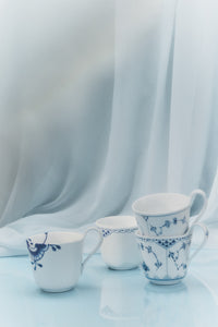 Blue Fluted Half Lace Hi Handle Mug 11Oz