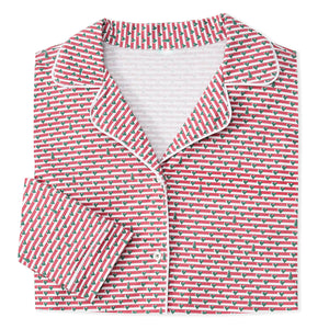 Christmas Tree Stripe Women's Pajama Top