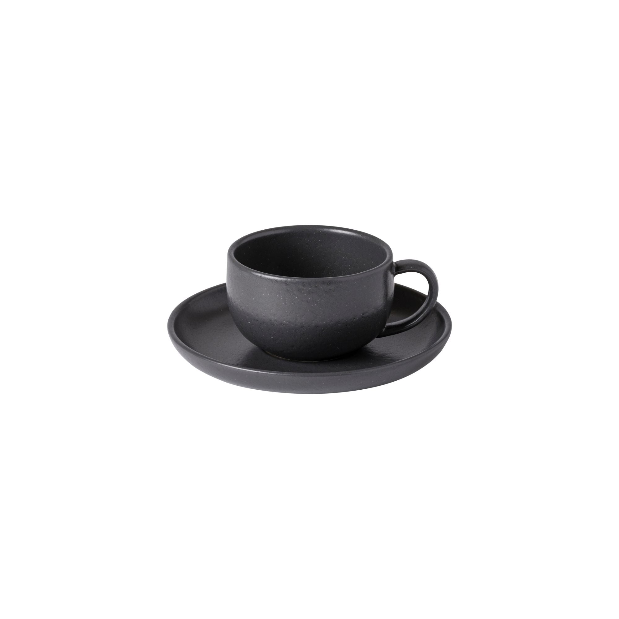 Pacifica Collection Teacups & Saucers in Seed Grey, Set of 6