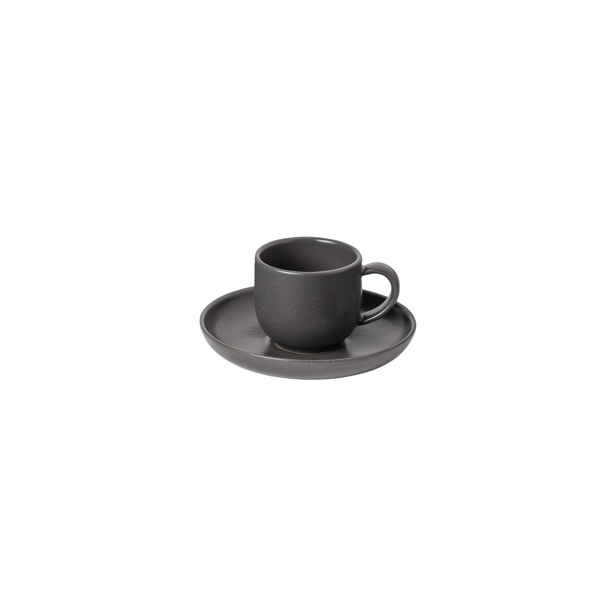 Pacifica Collection Coffee Cups & Saucers in Seed Grey, Set of 6