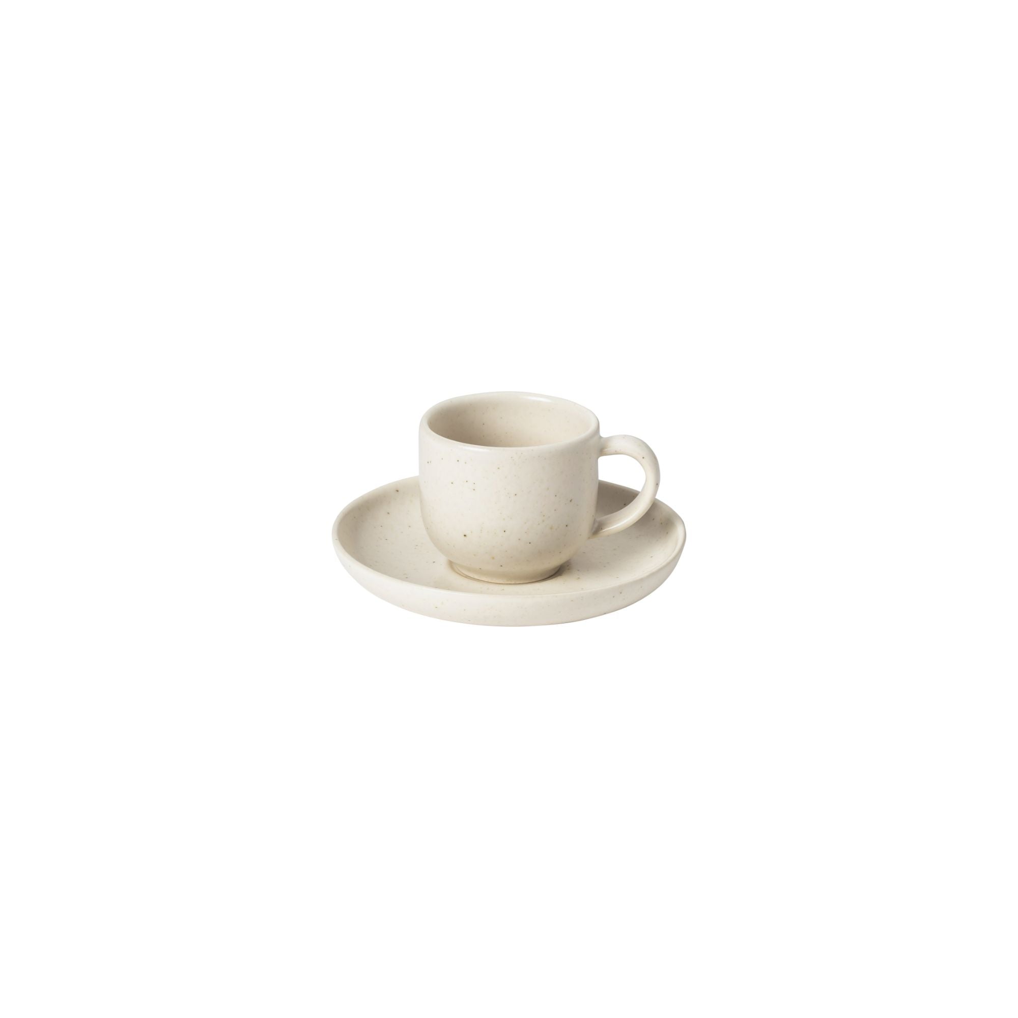 Pacifica Collection Coffee Cups & Saucers in Vanilla, Set of 6