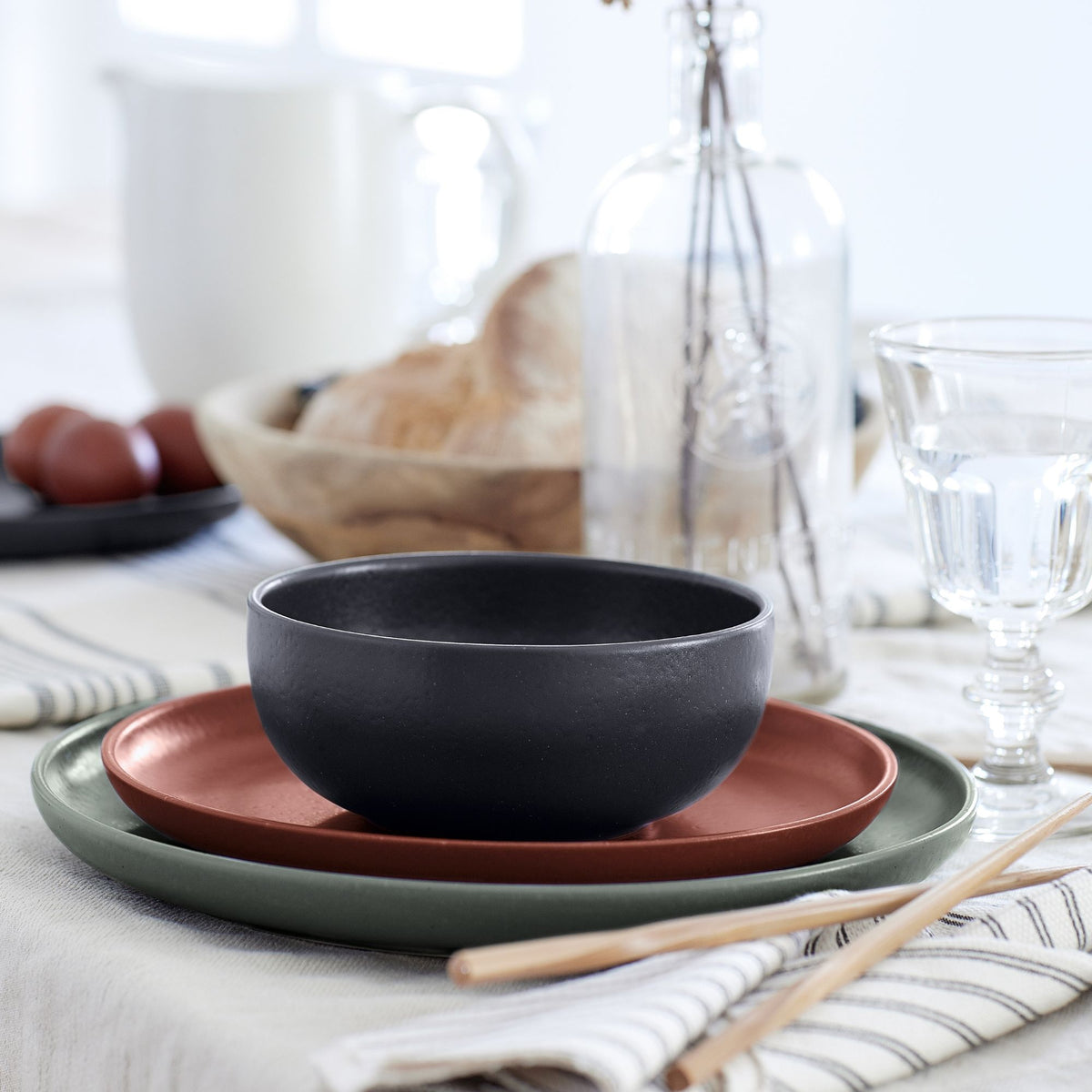 Pacifica Collection Cereal Bowls in Seed Grey, Set of 6