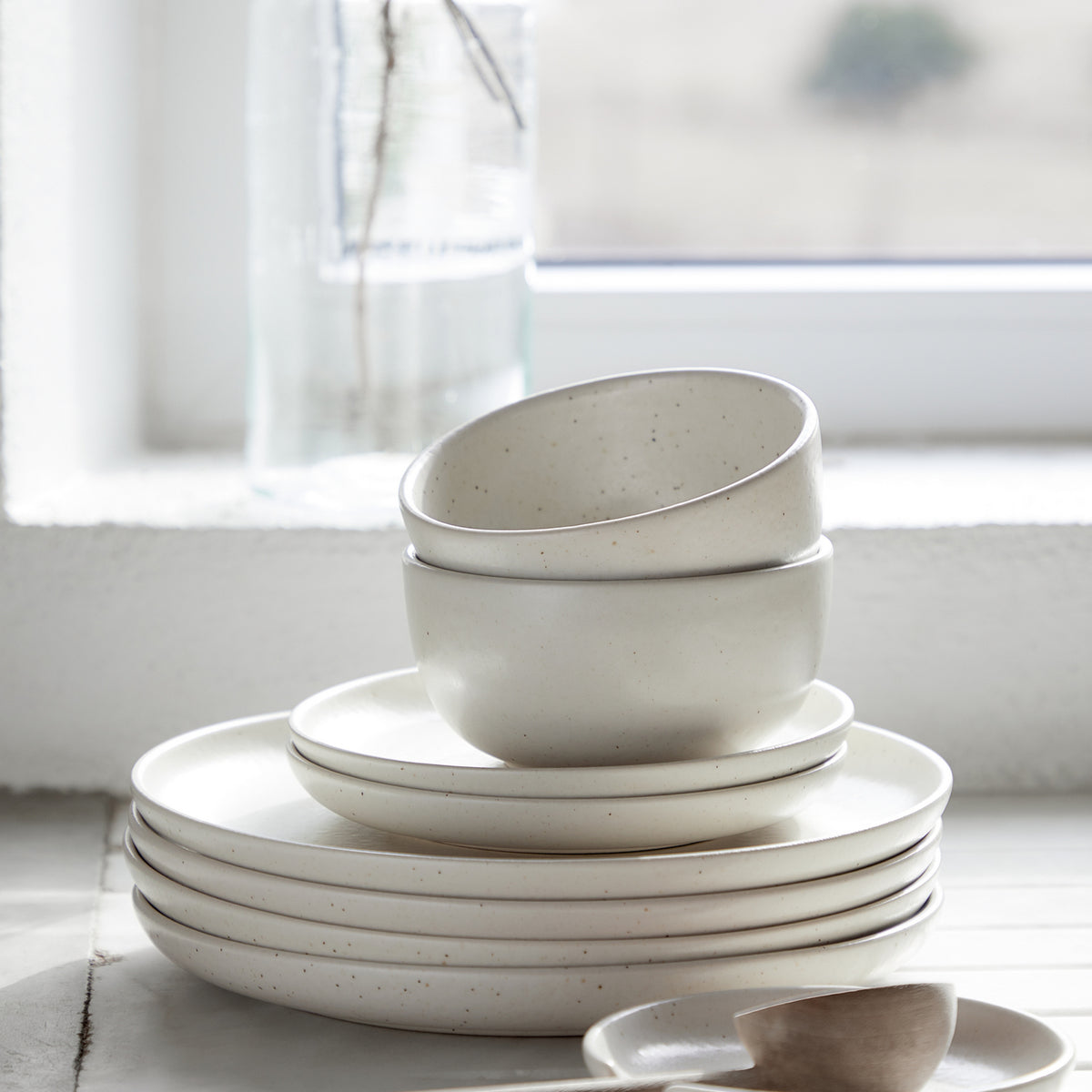 Pacifica Collection Cereal Bowls in Vanilla, Set of 6