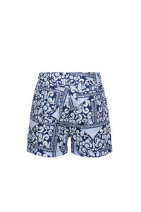 Xenia Short in Heart Tile Navy