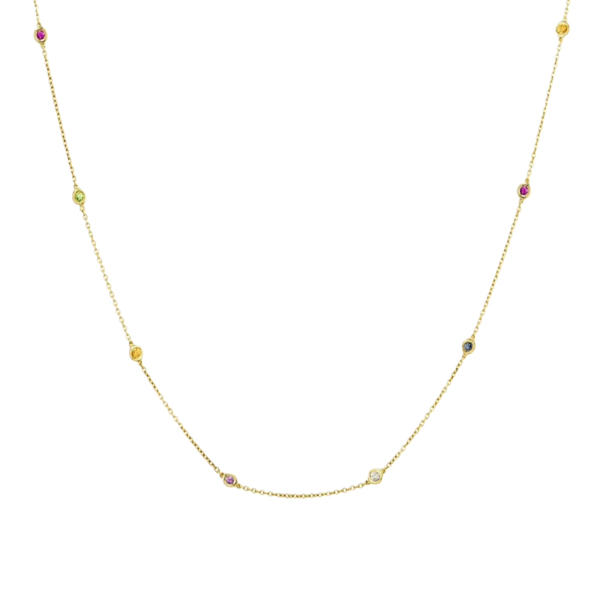 Skittle Rainbow Sapphire Necklace - Roxanne First