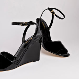 Yves Wedge In Black Patent Leather