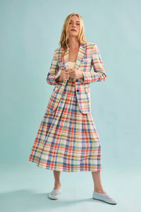 The Maison Skirt in Harbor Club Madras paired with matching Yardley Blazer and Davis Cami.