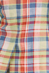 Close up of the Yardley Blazer in Harbor Club Madras.