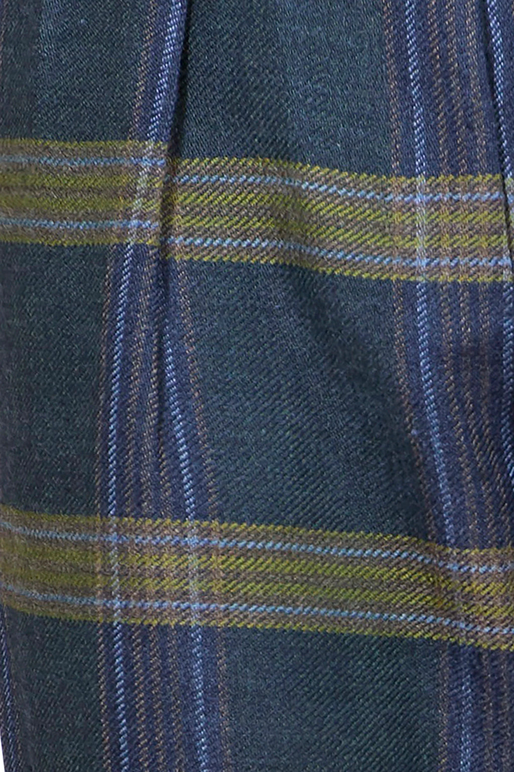 Close up of the York Trouser in Stirling Plaid. 