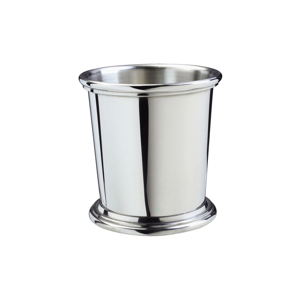 Front view of Youth Cup showing polished pewter finish, flared rim, and pedestal base on white background