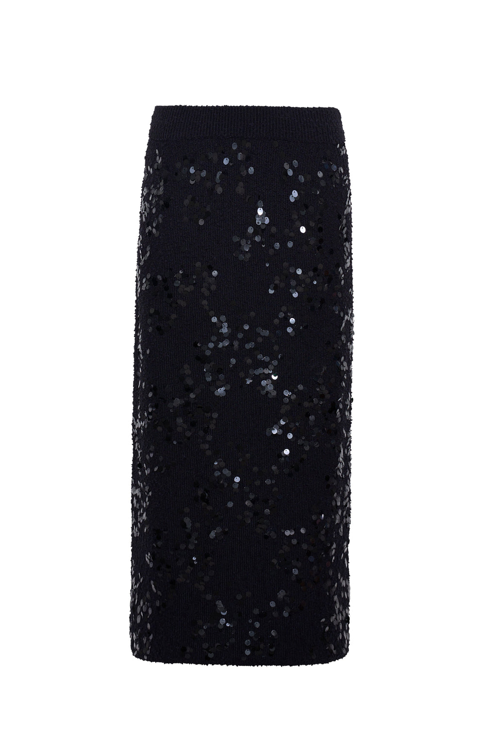 Yuma Sequin Skirt in Black Sequin Knit