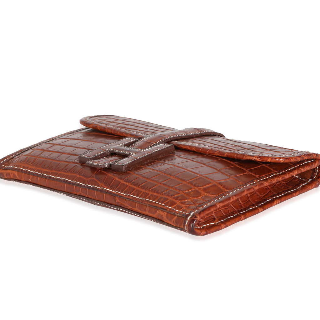 Hermès Fauve Crocodile Niloticus Lisse Mini Jige Clutch Handbag box