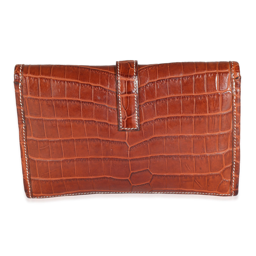 Hermès Fauve Crocodile Niloticus Lisse Mini Jige Clutch Handbag bv