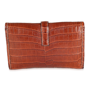 Hermès Fauve Crocodile Niloticus Lisse Mini Jige Clutch Handbag bv