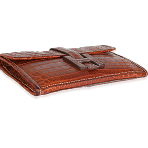 Hermès Fauve Crocodile Niloticus Lisse Mini Jige Clutch Handbag clasp
