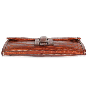 Hermès Fauve Crocodile Niloticus Lisse Mini Jige Clutch Handbag stamp