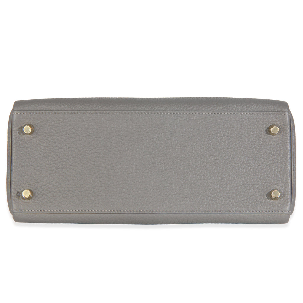 Hermès Etain Clemence Retourne Kelly 28 GHW Handbag stamp