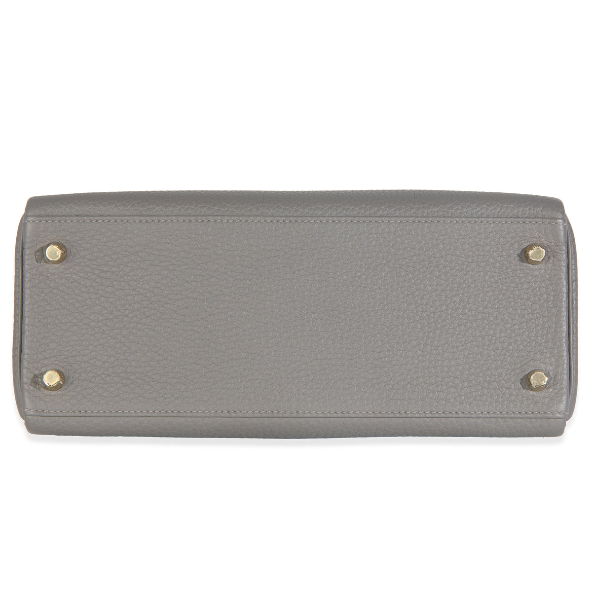 Hermès Etain Clemence Retourne Kelly 28 GHW Handbag stamp