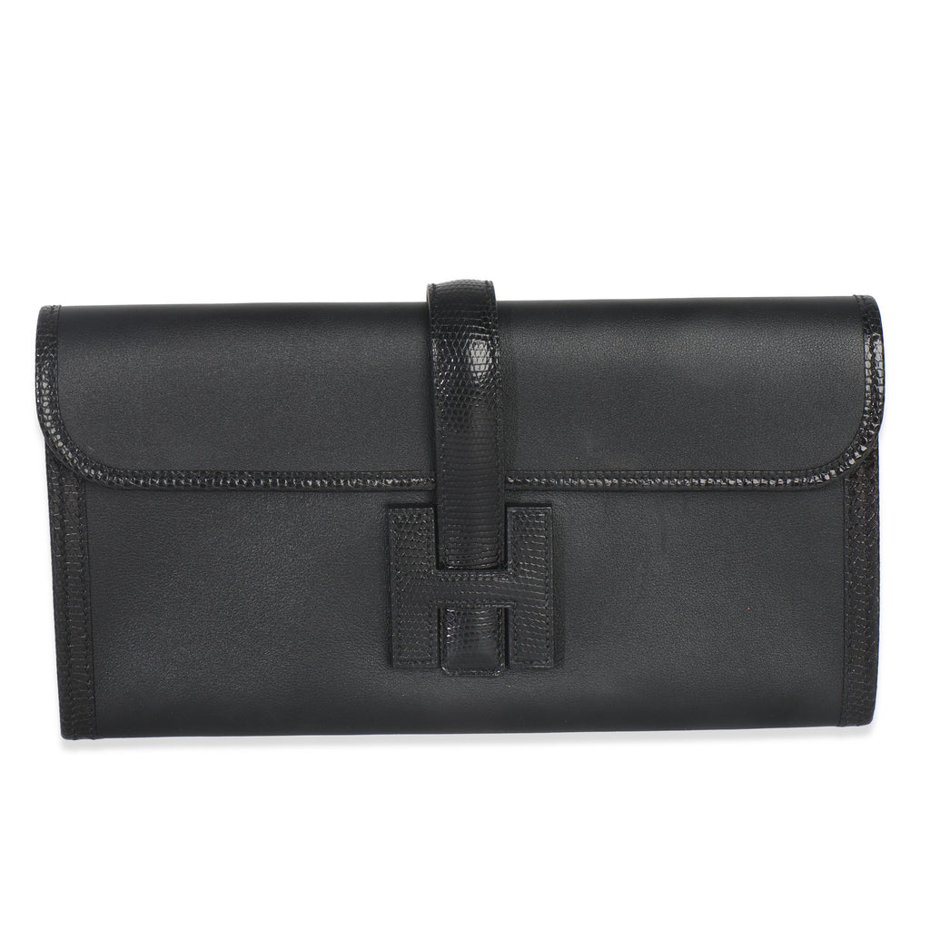 Hermès Black Swift Lizard Jige Elan Touch 29 Handbag fv