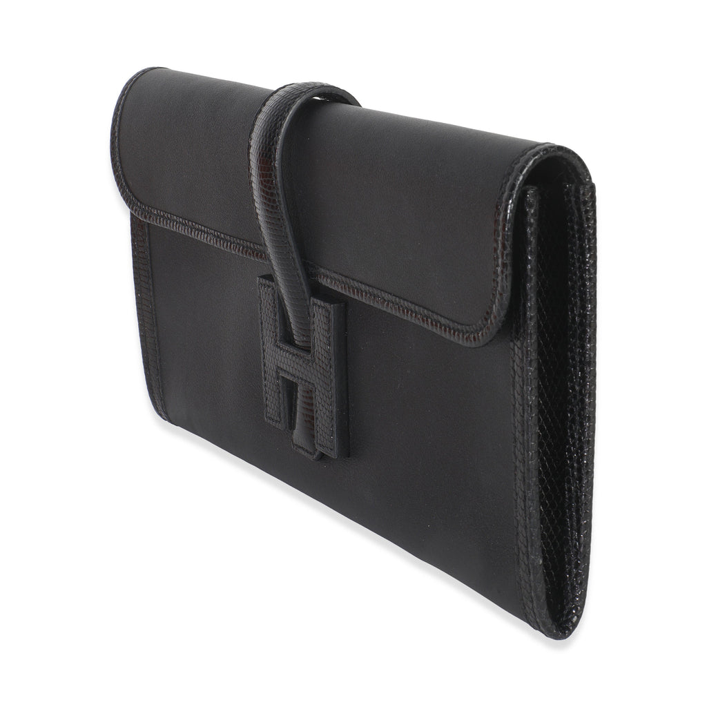 Hermès Black Swift Lizard Jige Elan Touch 29 Handbag sv