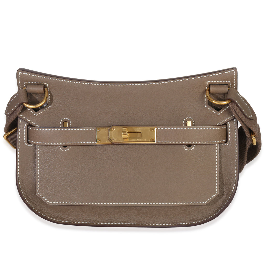Hermès Etoupe Evercolor Mini Jypsiere GHW Handbag fv