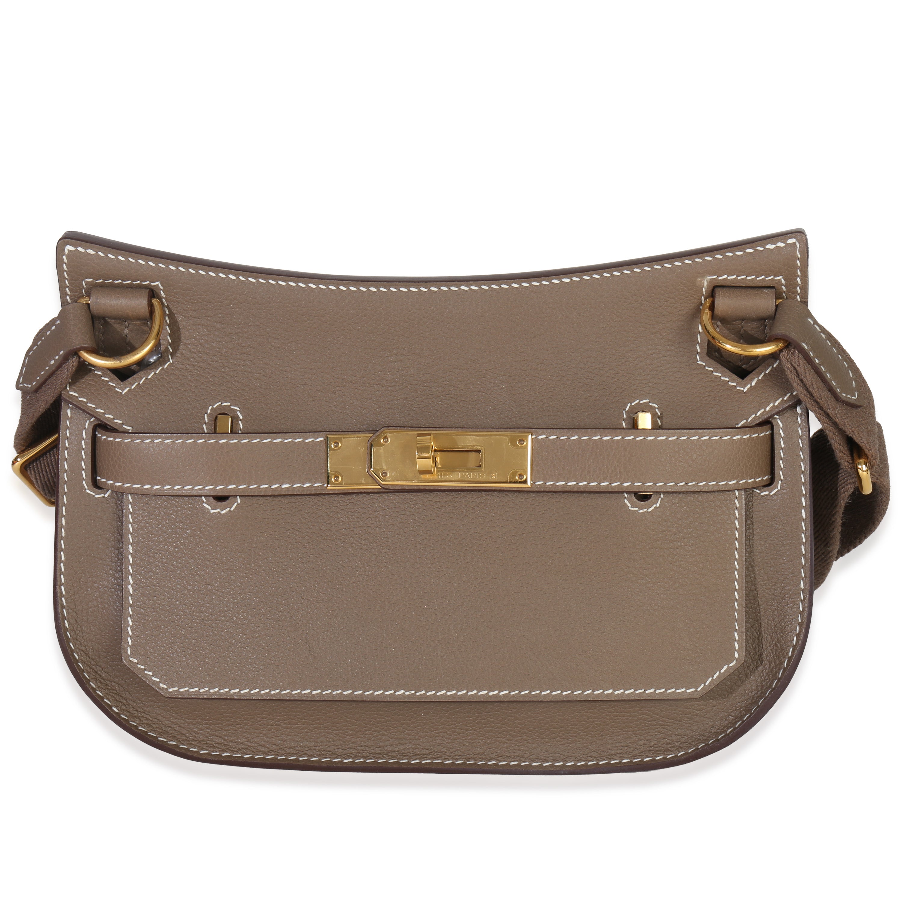 Hermès Etoupe Evercolor Mini Jypsiere GHW Handbag fv