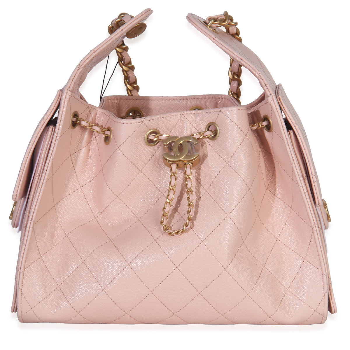 Chanel 26P Pink Quilted Caviar Small  25 Hobo Handbag fv