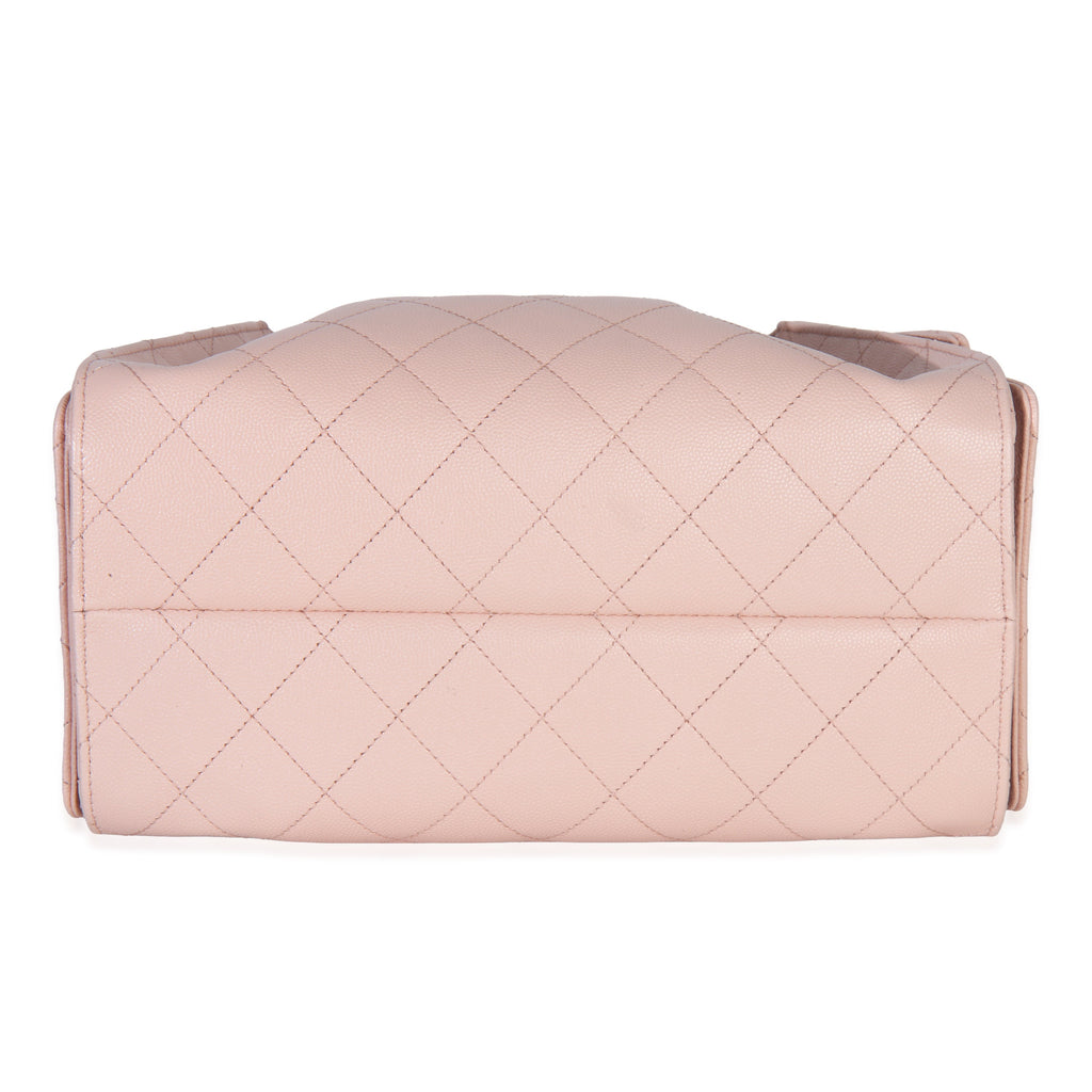Chanel Pink Quilted Caviar Small  25 Hobo Handbag Handbag stamp