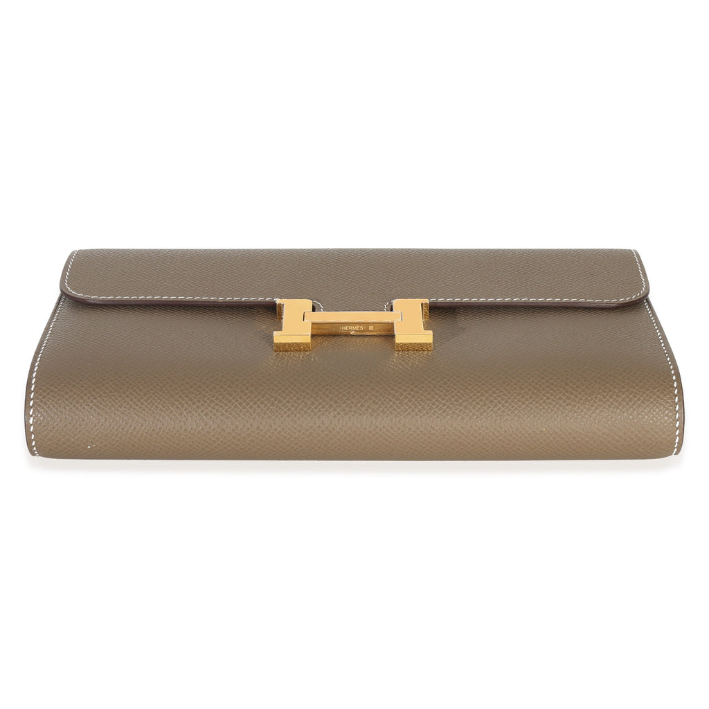 Hermès Etoupe Epsom Constance Wallet To Go GHW Handbag bv